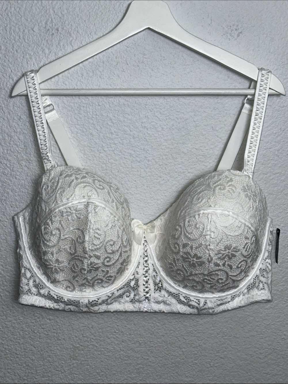 NEW White Balconette Bra Underwire Longline Size 42G Adore Me